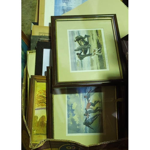 358 - A Large box of pictures and frames to include print of an Architect drawing of Upper Dargle Road Bra... 