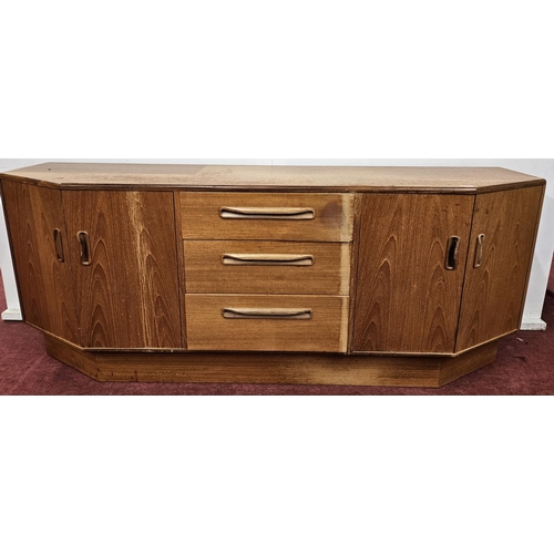 545 - A mid century Teak Sideboard. 186 x 45 x H 73 cm approx.