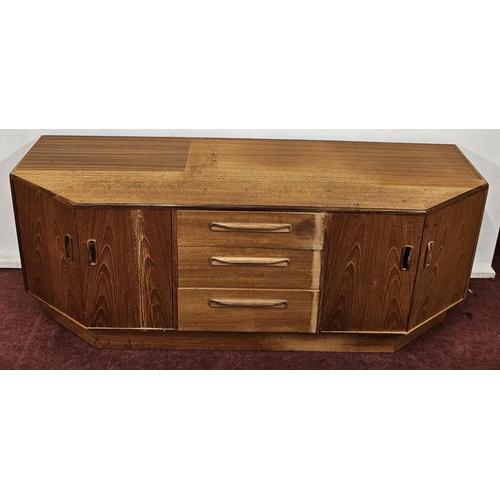 545 - A mid century Teak Sideboard. 186 x 45 x H 73 cm approx.