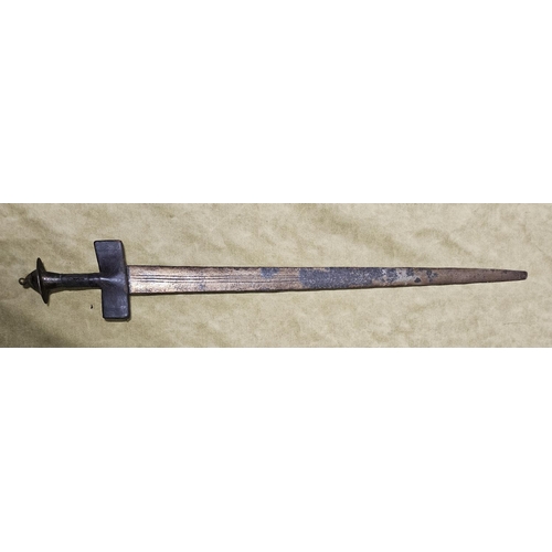 690 - A good Medieval style Sword with leather handle.