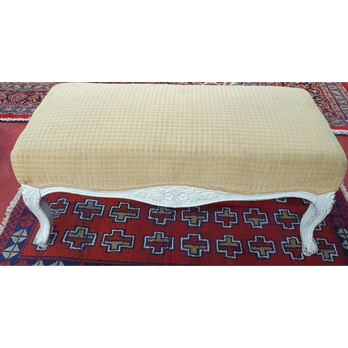 1204 - A good rectangular Stool with painted outline.
H 48 x W 100 x D 47 cm approx.