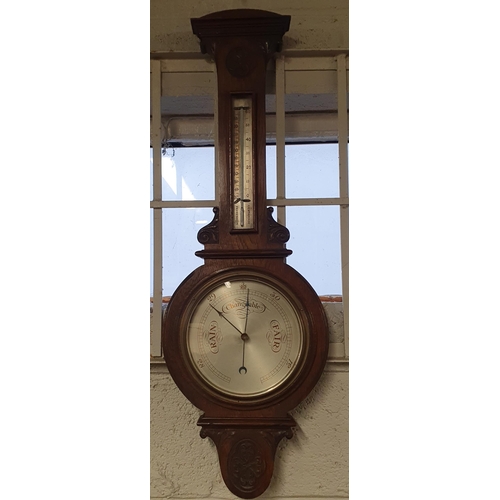 810 - A 19th Century Oak mercury Banjo Barometer.
H 86 cm approx.