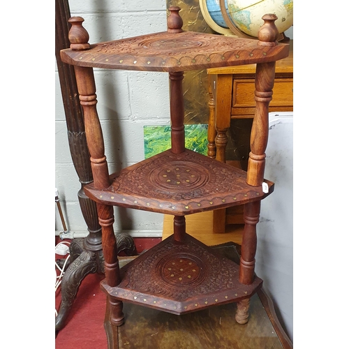 836 - A 20th Century Oak Old Charm Bureau along with a coffee table and a corner unit. 76 x 42 x H 92 cm a... 