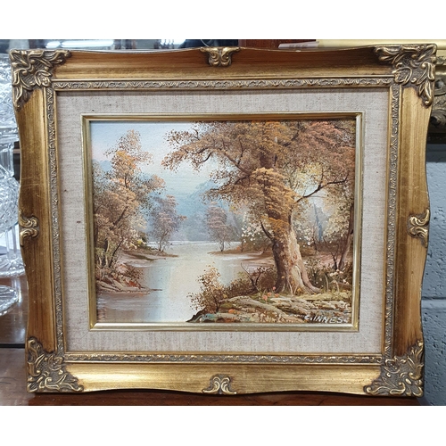 866 - A 20th Century Oil on Canvas of a river scene. No apparent signature in a good gilt frame. 20 x 24 c... 