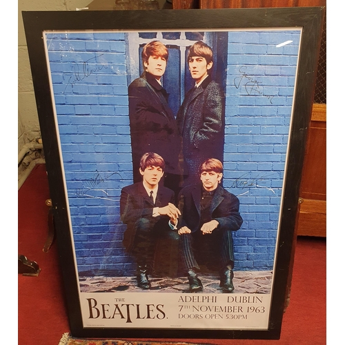 870 - A reproduction coloured Print of The Beatles at the Adelphi Theatre, Dublin. 7th November 1963.
98 x... 