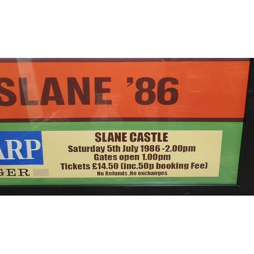 874 - A reproduction coloured Print of Queen at Slane Castle. 1986. Sponsored by Harp Lager.
98 x 67 cm ap... 