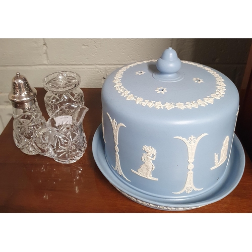 880 - A really good Wedgwood Jasperware Dome along with a quantity of Waterford and other crystal.