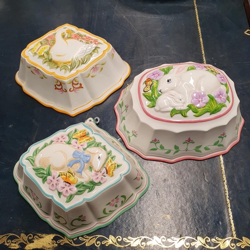 910 - A group of Porcelain Pockets along with two decorative Plates and a set of four with religious theme... 