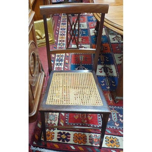 917 - A group of three early 20th Century bedroom Chairs, two with cane seats.