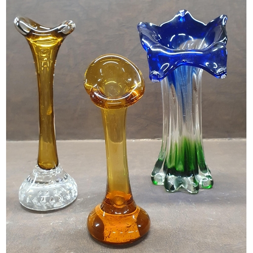 1049 - A group of Art Glass Bud Vases. Tallest being 20 cm approx.