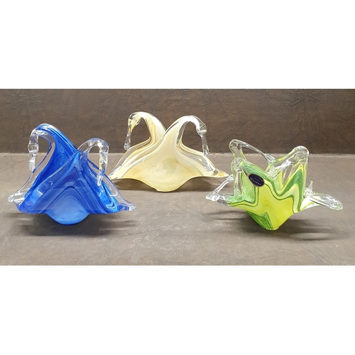 1052 - A group of three Murano Glass Pockets. Tallest being 14 cm approx.