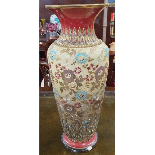 1126 - A good 19th Century Royal Doulton salt glaze Vase. H 43 cm approx.