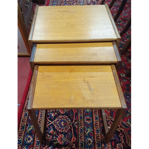 1132 - A good mid Century teak Nest of Tables probably G Plan. H 49 x W 53 x D 43 cm approx.