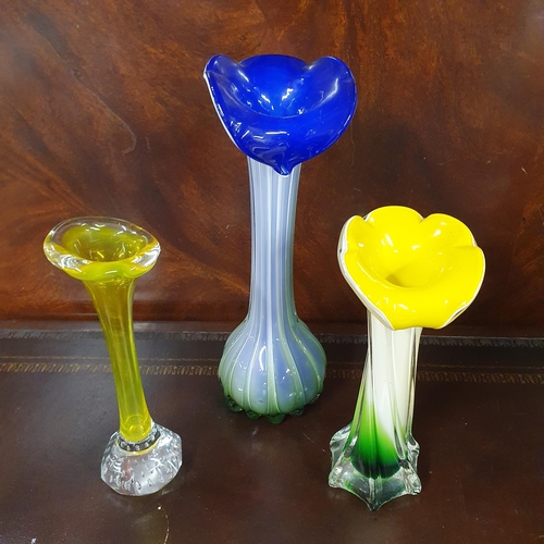 1140 - A group of three Art Glass Vases possibly Murano.
Tallest H 29 cm approx.