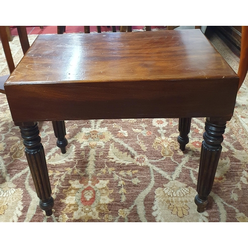 1151 - A good early 19th Century Mahogany Side Table with lift up lid and turned reeded supports.
H 47 x W ... 