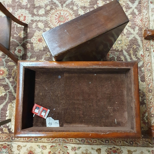 1151 - A good early 19th Century Mahogany Side Table with lift up lid and turned reeded supports.
H 47 x W ... 