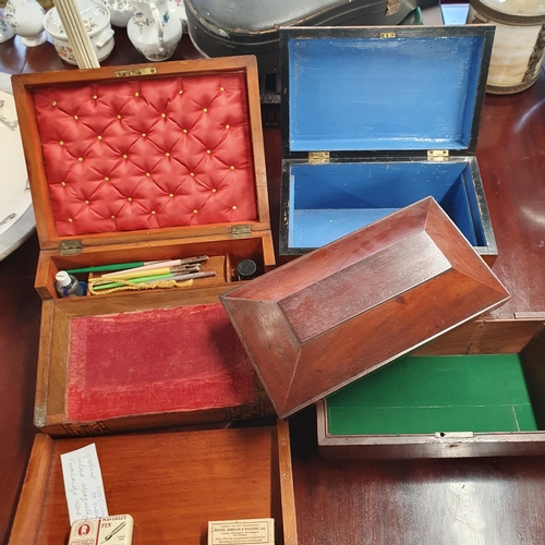 1164 - Three 19th Century Boxes, two Walnut and one Mahogany. Largest H 15 x W 30 x D 22 cm approx.