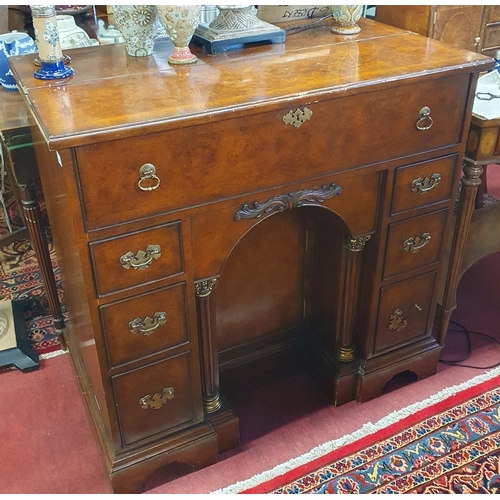 1167 - A good kneehole Secretaire Desk.
H 92 x W 94 x D 54 cm approx.