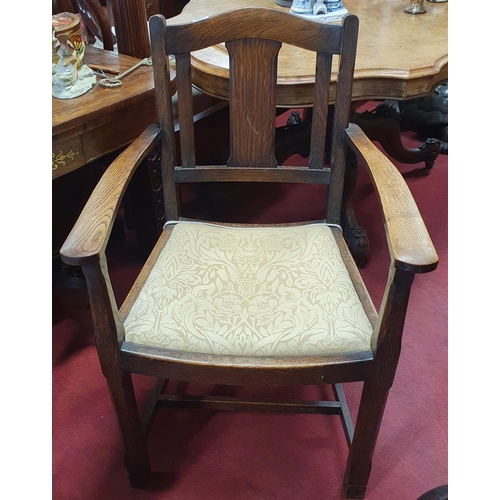 1177 - An early 20th Century Oak Arts and Crafts Chair.
H 94 x W 59 x D 56 cm approx.