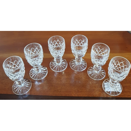 1182 - A set of six Waterford Crystal Liquor Glasses.
H 8 cm approx.