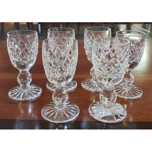 1182 - A set of six Waterford Crystal Liquor Glasses.
H 8 cm approx.