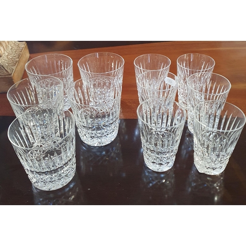 1183 - A set of six small Waterford Tumblers along with a set of five larger tumblers. H 9 cm approx.