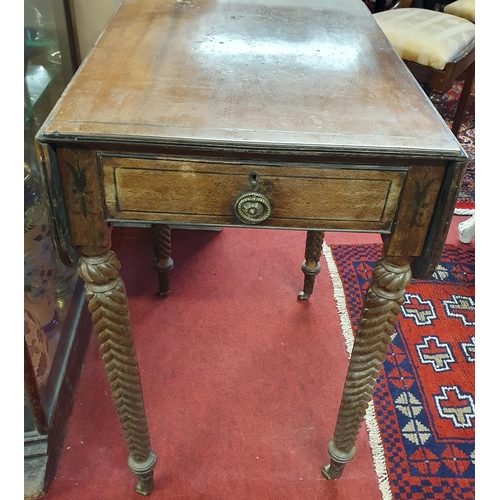 1205 - A superb quality Regency Mahogany double drop leaf side Table in need restoration.
H  x W  x D  cm a... 