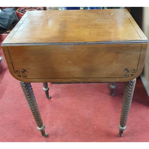 1205 - A superb quality Regency Mahogany double drop leaf side Table in need restoration.
H  x W  x D  cm a... 