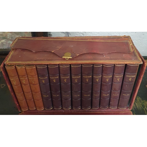 820 - A good cased Folio of 'The handy volume of Shakespeare' along with a late 19th early 20th Century ha... 