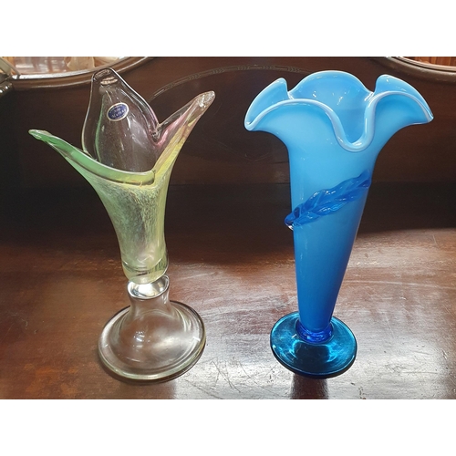 997 - Two Art Glass Vases one stamped Murano the other possibly Murano. H 30, H 31 cm approx.