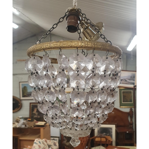 474 - A late 19th early 20th Century Crystal Basket Light.