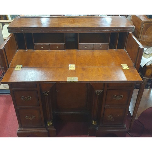 1167 - A good kneehole Secretaire Desk.
H 92 x W 94 x D 54 cm approx.