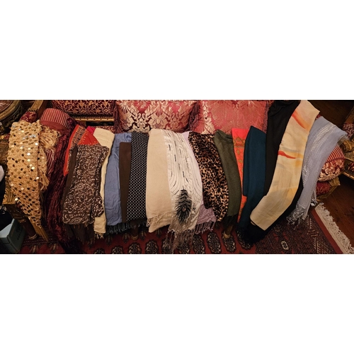 882 - A large selection of Vintage Scarfs, some Silk, Wool and Cotton. 
Please note no condition reports w... 