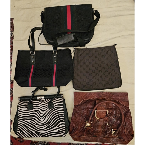 884 - Five Vintage Handbags. Please note no condition reports will be done on this lot. We recommend you c... 