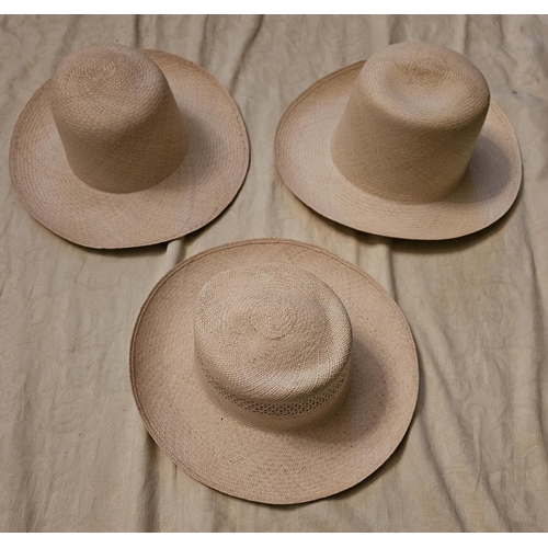 902 - Three Panama Hats. Please note no condition reports will be done on this lot. We recommend you come ... 