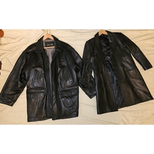 920 - Two men's Pierre Cardin Leather Coats (m). Please note no condition reports will be done on this lot... 