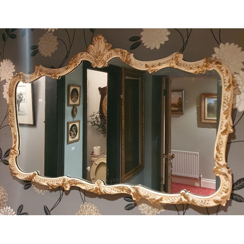 174 - An early 20th Century Mirror with moulded outline. 66 x 102 cm approx.