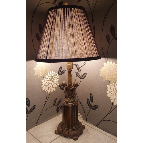 178 - A good pair of Brass Table Lamps. H 44 cm approx.