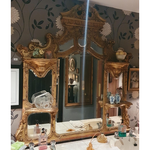 179 - A really good 19th Century Timber and Plaster Gilt Overmantel Mirror with bevelled mirror glass. 
W ... 