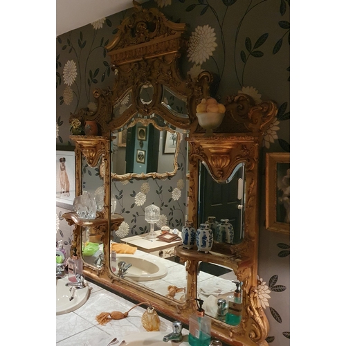 179 - A really good 19th Century Timber and Plaster Gilt Overmantel Mirror with bevelled mirror glass. 
W ... 