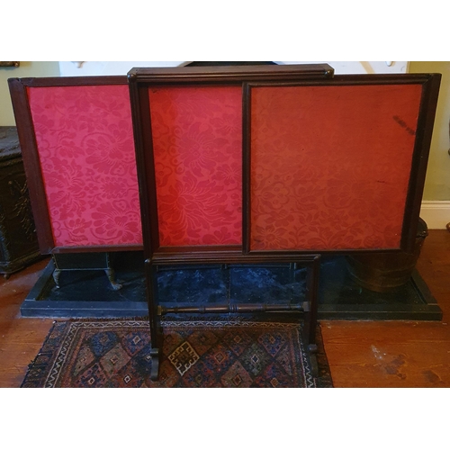 54 - A fantastic 19th Century double panelled Screen with tapestry insert. W 58 x H 106 cm approx.