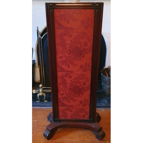 60 - An unusual early 19th Century Mahogany three panelled Fire Screen. W 122 x 118 cm approx.