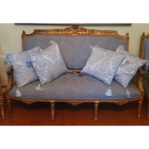 71 - A good late 20th Century Timber and Plaster Gilt four piece Suite to include a three seater couch an... 