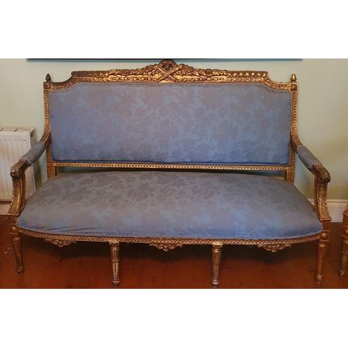 71 - A good late 20th Century Timber and Plaster Gilt four piece Suite to include a three seater couch an... 