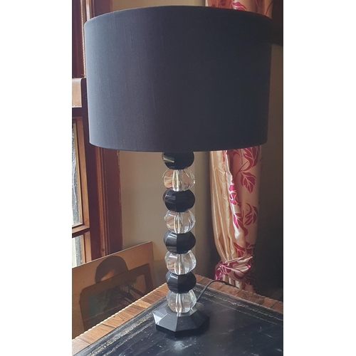 219 - A good pair of modern Table Lamps with black shades. H 47 cm approx.