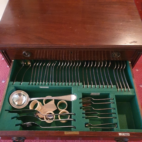 243 - A superb cased set of Walker & Hall Cutlery in its original twin drawer case on square tapered suppo... 