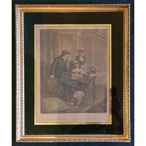 259 - A good set of four 19th Century Cries of London in eglomise frames. 41 x 33 cm approx.