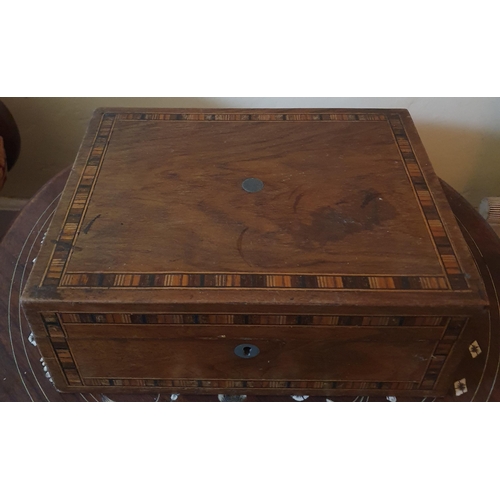 288 - A good 19th Century Walnut Jewellery Box lacking interior. 30 x 23 x H 12 cm approx.