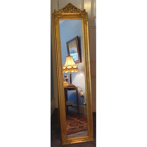 309 - A 20th Century Plaster gilt Pier Mirror. 43 x 180 cm approx.