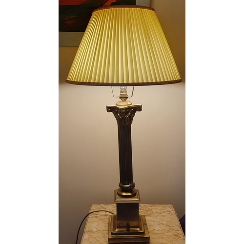 358 - A pair of Brass columned Table Lamps. H 58 cm approx.